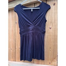 Three Dots Womens Top Small Black Sleeveless ...