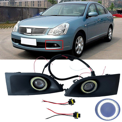 For Nissan Sylphy Sentra 06-08 Fog Lamp LED DRL Halo Ring Angel Eye Bumper Cover