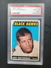 1965-66 Topps Chicago Blackhawks Eric Nesterenko #119  PSA 8  NM-MT (ST) Free Sh