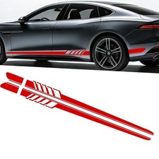 Car Side Body Decals Racing Stripe Stickers 2 Pcs Vinyl Door Graphic Kit