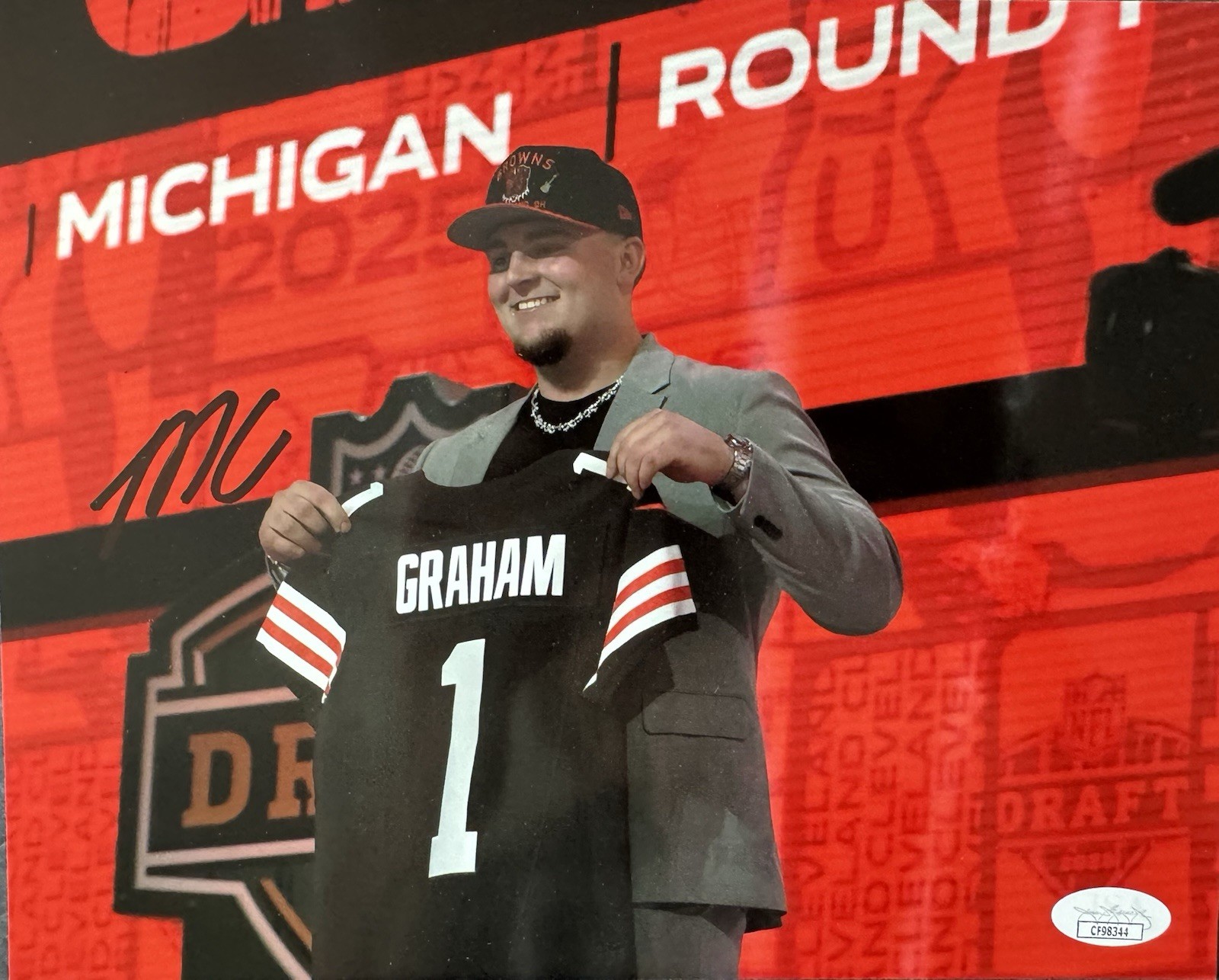 Mason Graham Autographed Signed Cleveland Browns 8x10 Photo JSA COA NFL football 