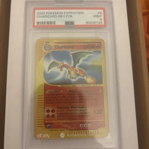 2002 Pokémon Expedition Charizard Reverse Holo 6/165 PSA 9 Mint