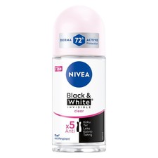 Nivea Invisible for Black White Roll-On Anti-Perspirant Deodorant 50ml Pack of 3