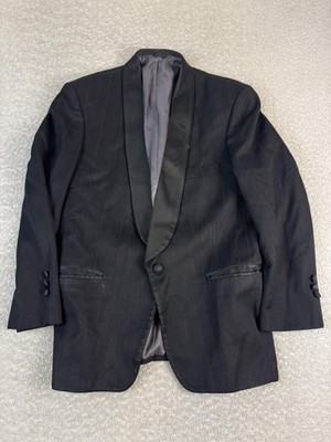 Vintage Christian Dior Blazer Mens 38S Black Tuxedo Shawl Lapel Jacket 80s