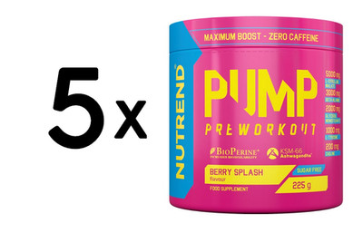 5 x Nutrend Pump Pre-Workout, Berry Splash - 225g (79,96 EUR/kg)