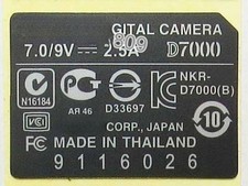 New Bottom Label Tape Number Replacement For Nikon D7000 Digital Camera
