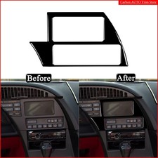 For Corvette C4 1990-93 Glossy Piano Black Console Gps Display Ac Radio Trim