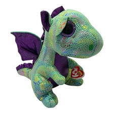Ty Beanie Boos Cinder the Green Dragon 10” Plush Stuffed Animal Collectible
