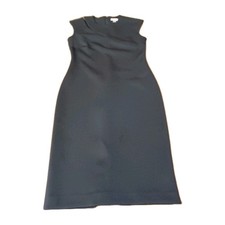 Calvin Klein Black Shift Dress Womens Size 2 Asymetric Shoulder