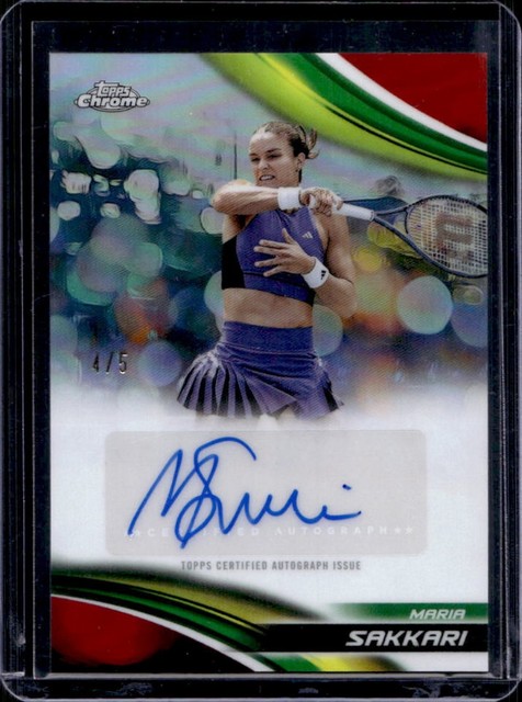 2025 Topps Chrome Maria Sakkari Auto II Red Refractor #/5