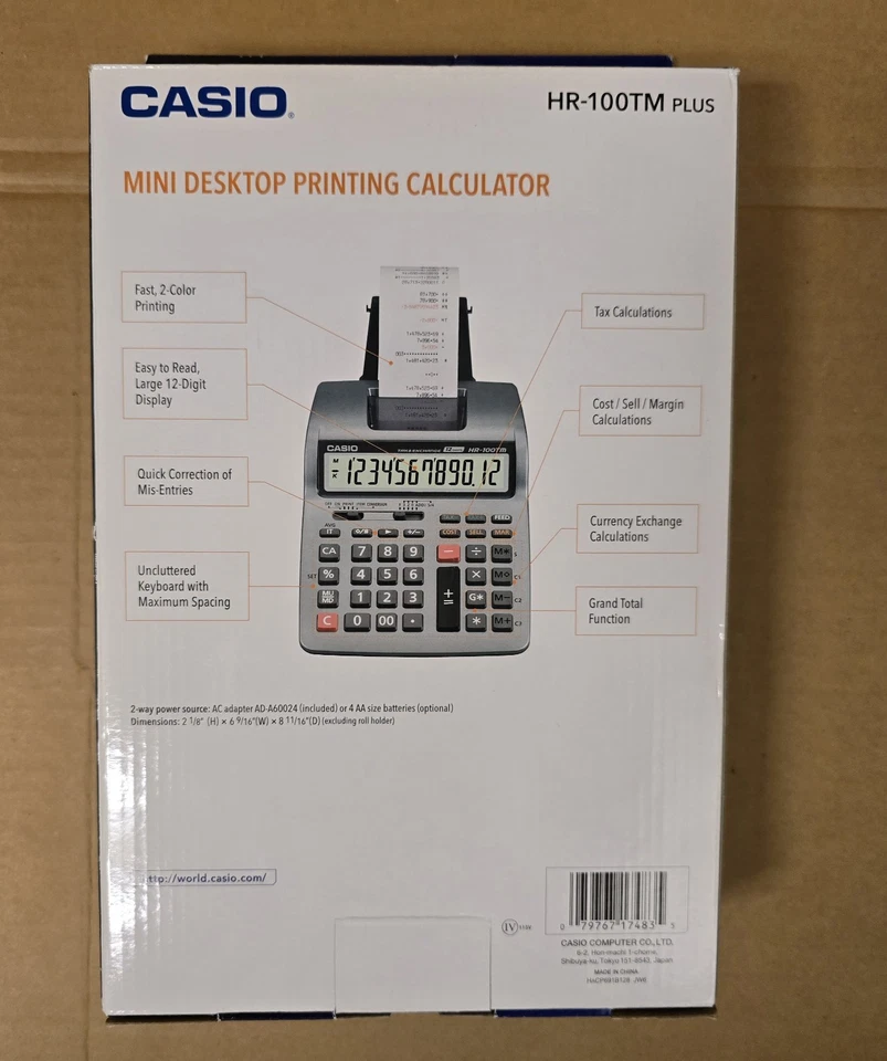 Casio HR-100TM Plus Mini Desktop Printing Calculator - Image 2 of 4