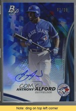 2017 Bowman Platinum Top Prospects Blue 1/20 Anthony Alford Auto READ 2r7