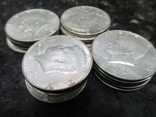 NICE!! Roll Of 20 UNC Kennedy Half Dollars 40% Silver 1965 To 1969 FREE SHIP!!