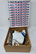 VTG LAKE PLACID FLYER GIRL'S FUGURE SKATES MODEL 552 WHITE/BLUE W/BOX