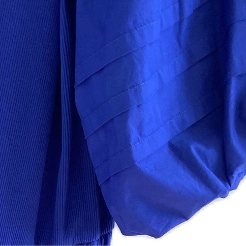 Chico's Blue Henley Puff Sleeve Tiered Poplin Hem Midi Dress Size Large - Picture 4 of 8