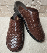 Naturalizer Womens 6.5M Slip-on Woven Leather Mules Bobby Brown