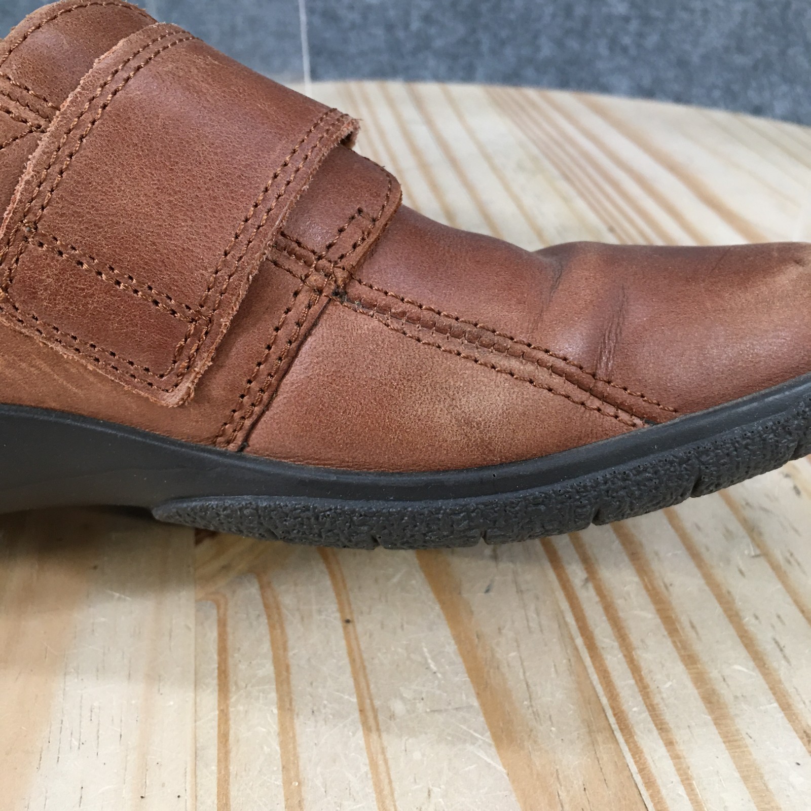 Hotter Sugar Shoes Womens 8 Leather Slip On Button Casual Comfort Low Top Brown image 6