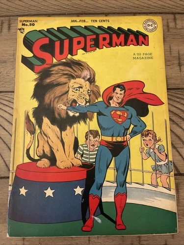 Superman #50 Nice Unrestored Golden Age Superhero Vintage DC Comic 1948 VG