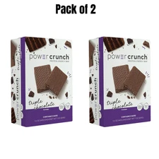 ( 2 Pack ) Power Crunch Original Protein Bars, Triple Chocolate, 1.4 oz, 5 Count