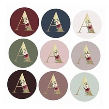  Gold Foil Monogram Stickers | Letter Envelope Seals | 90 Pcs, 1.4 Inch | 9 A