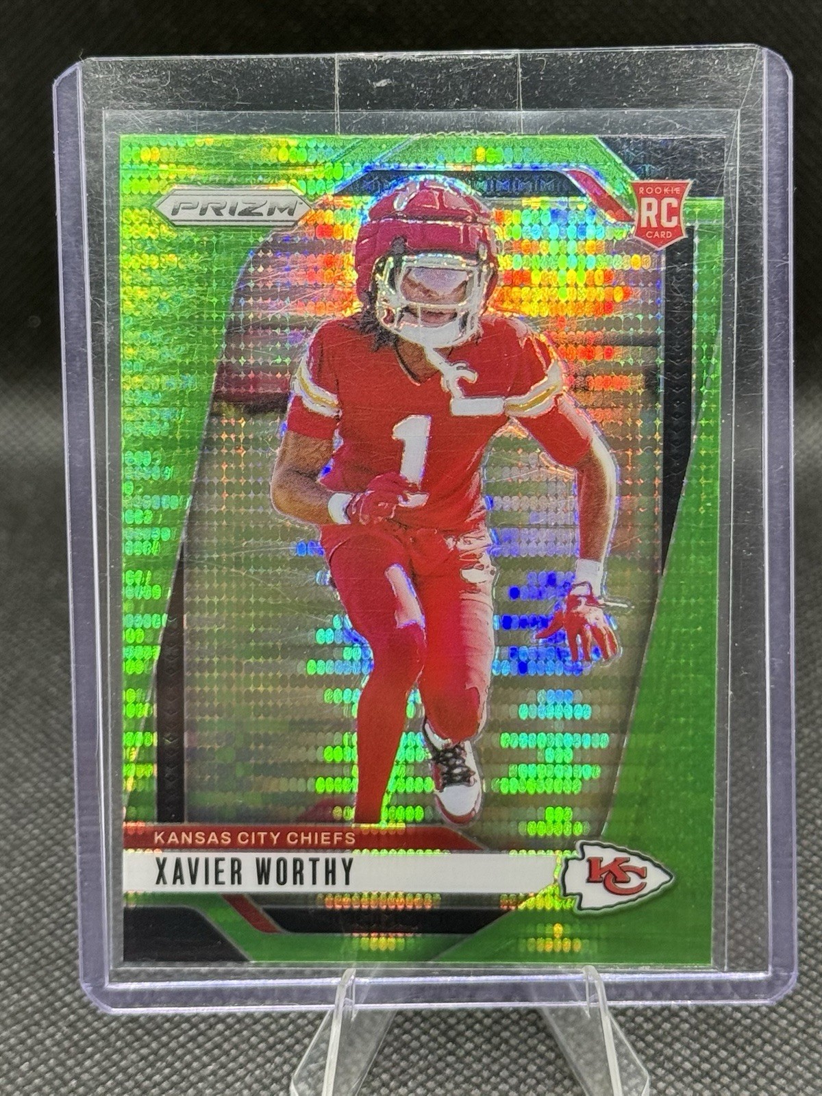 2024 Prizm Xavier Worthy RC Neon Green Pulsar #399 Chiefs