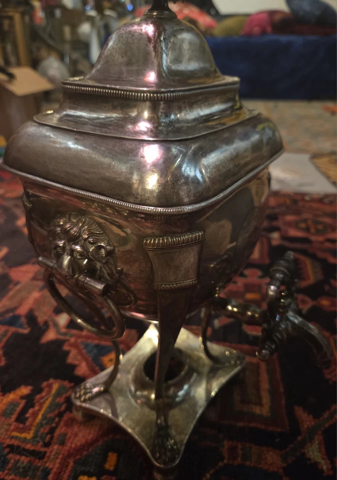 Old Sheffield Plate Tea Water Urn Early 19th Century English Regency Silver - Image 4 of 4