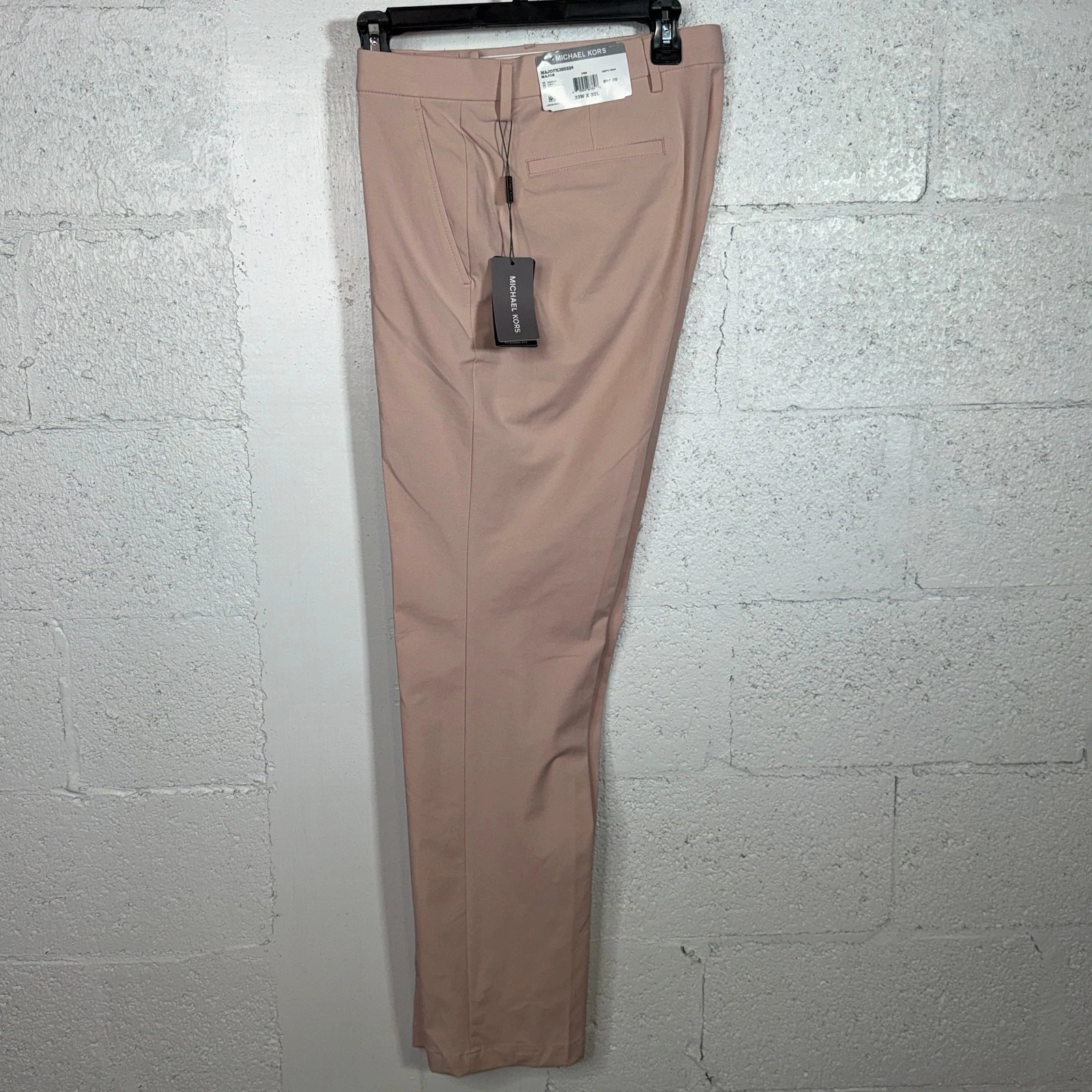 Michael Kors Men's Classic Fit Spring Cotton Stretch Pants pink 33x32 $95