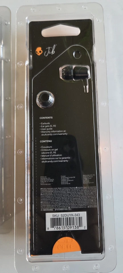 LOT OF 2 Skullcandy Jib Wired Inner Ear Earbuds, 3.5mm Jack, Black, BRAND NEW - Image 4 of 4