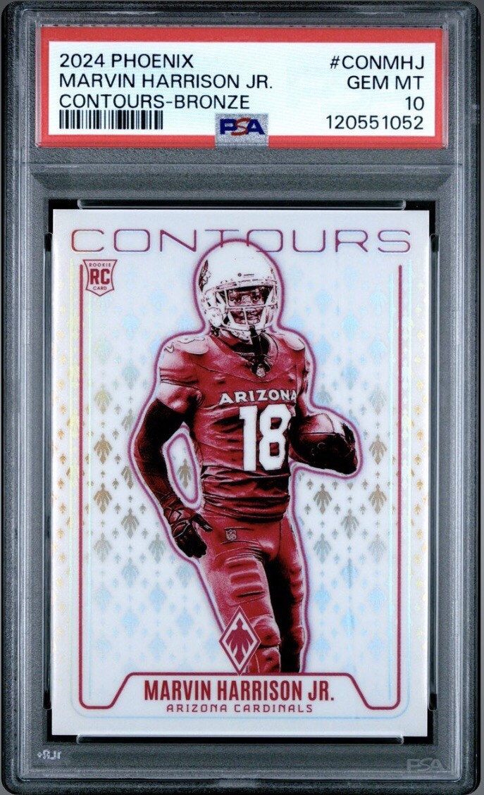 2024 Panini Phoenix Contours Bronze #CONMHJ Marvin Harrison Jr RC /75 PSA 10 GEM