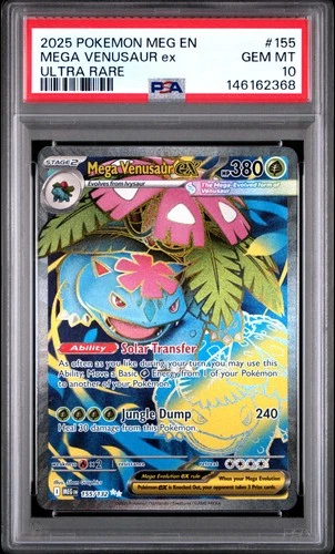 2025 POKEMON MEG EN-MEGA EVOLUTION ULTRA RARE #155 MEGA VENUSAUR EX PSA 10