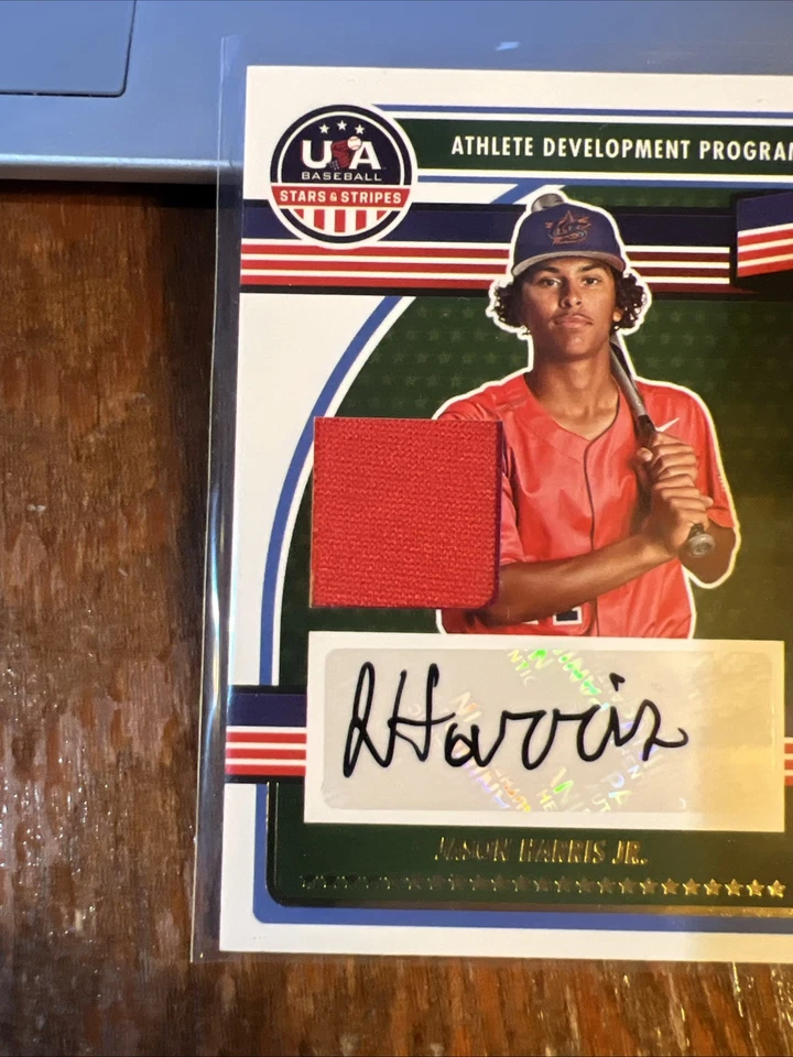 Jason Harris Jr 2023 Panini USA Baseball Stars & Stripes Materials Auto #ADPS-JH - Image 3 of 4