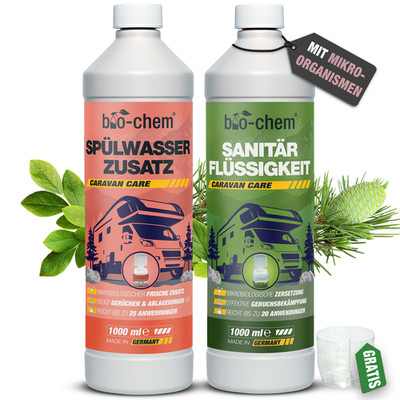 bio-chem Campingtoiletten-Set 2-tlg   Sanitaerfluessigkeit + Spuelwasser-Zusatz