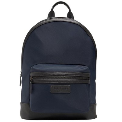 NWT Ted Baker Men's Patrick Nylon & Leather Trim Double Zipper Backpack Travel