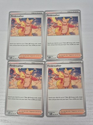 4 X Firebreather 089/094 Phantasmal Flames Trainer Playset Pokemon Card ...