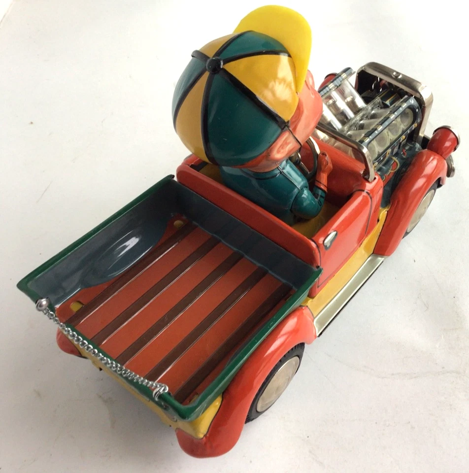 Camión de granja misterioso pistón acción Bump & Go lata litografía batería Op Nomura de colección Japón Foto 3 de 4