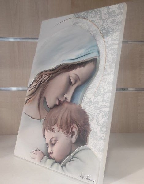 Luigi Pesaresi Quadro Madonna Con Bambino 33x23 cm, foto 4