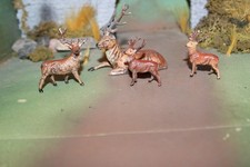 RARE Vintage Cast Lead Metal Deer Stag Germany Figures Reindeer LOT