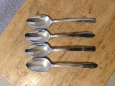 Wm Rogers Mfg. Co. AA IS Heavy Silver Plated serving spoons 8 1/4" 4 each