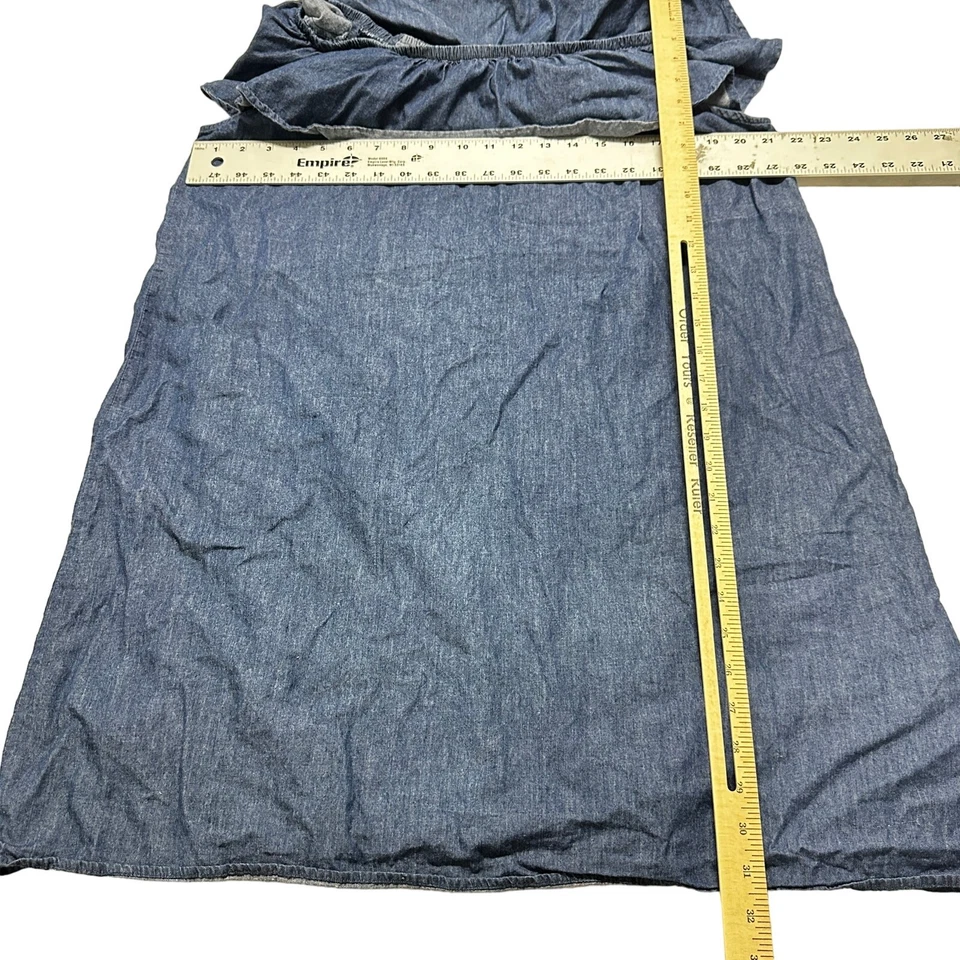 褪色荣耀连衣裙女式 XL 蓝色布牛仔轻便 100% 棉 Y2K — 第 4/4 张图片