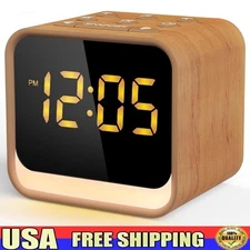Compact Sound Machine Alarm Clock W/ White Noise Nightlight Therapy Function New