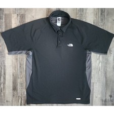 The North Face Polo Shirt Mens Size Medium Black VaporWick Short Sleeve Athletic