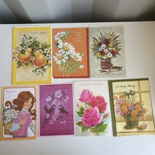 Floral Get Well Soon Greeting Cards 4 W/Envelopes Lot Of 7