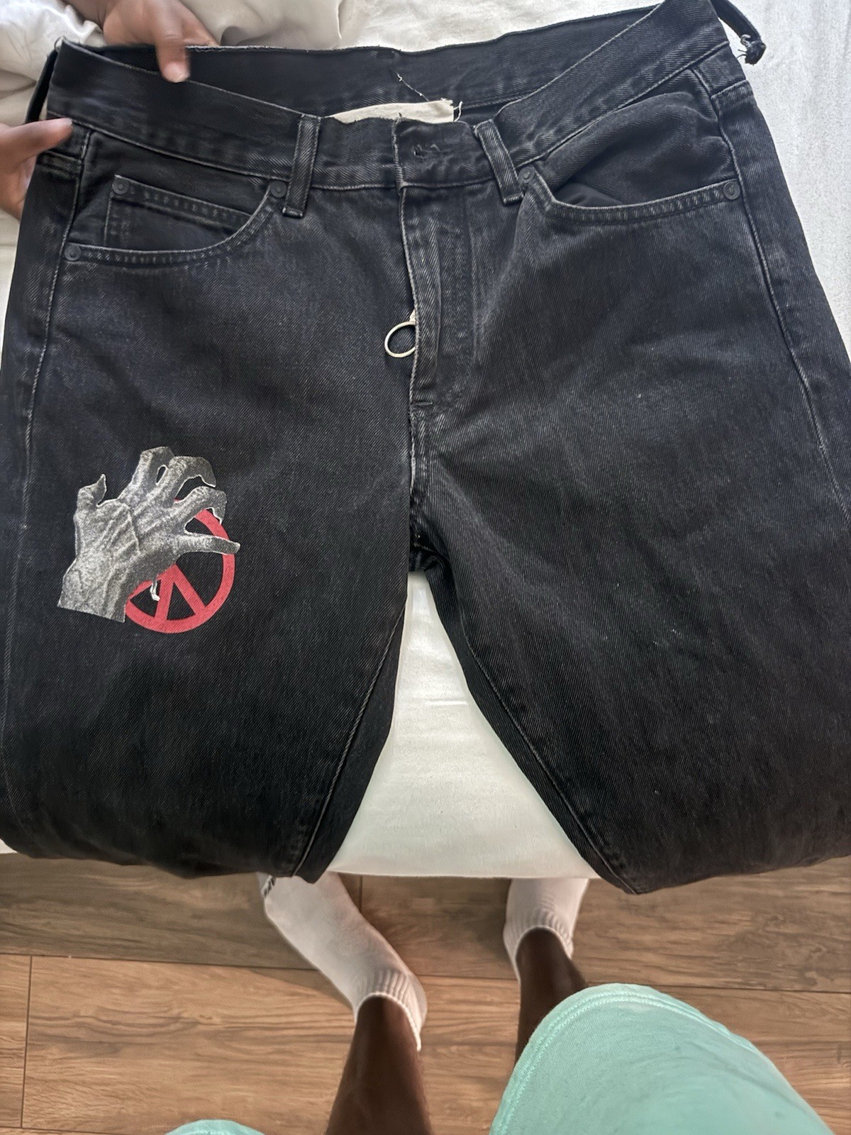 Off White 2013 Main Label Black Diagonal Skinny J… - image 4