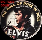 2013-P ELVIS, KING OF ROCK STICKER COIN, KENNEDY HALF DOLLAR VERY BEAUTIFUL COIN