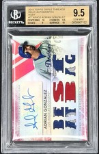 Adrian Gonzalez 2015 Topps Triple Threads Auto Game Used Relic 1/1 Ruby BGS 9.5