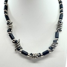 Black Barbed Wire Design Necklace 16in Chunky Goth Statement Jewelry