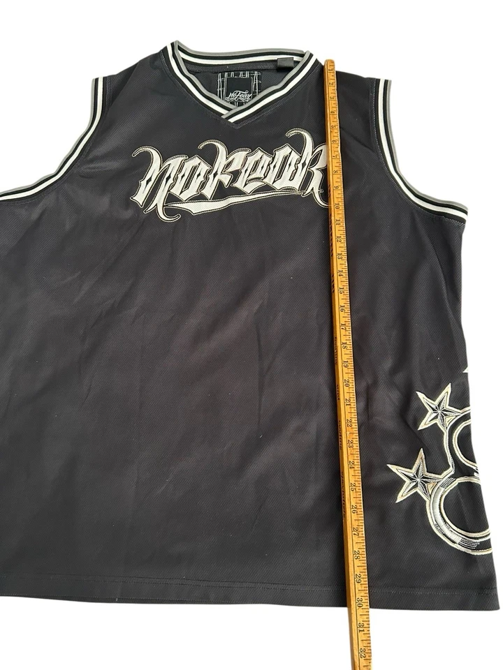 No Fear Men's Y2K Sleeveless Jersey 2XL Blk/Grey Script Spell-Out Brass Knuckles - Image 4 of 4