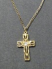 Estate-Gold Tone-Fine Jewelry Cross Pendant Vintage Necklace-Item 542 — photo 1