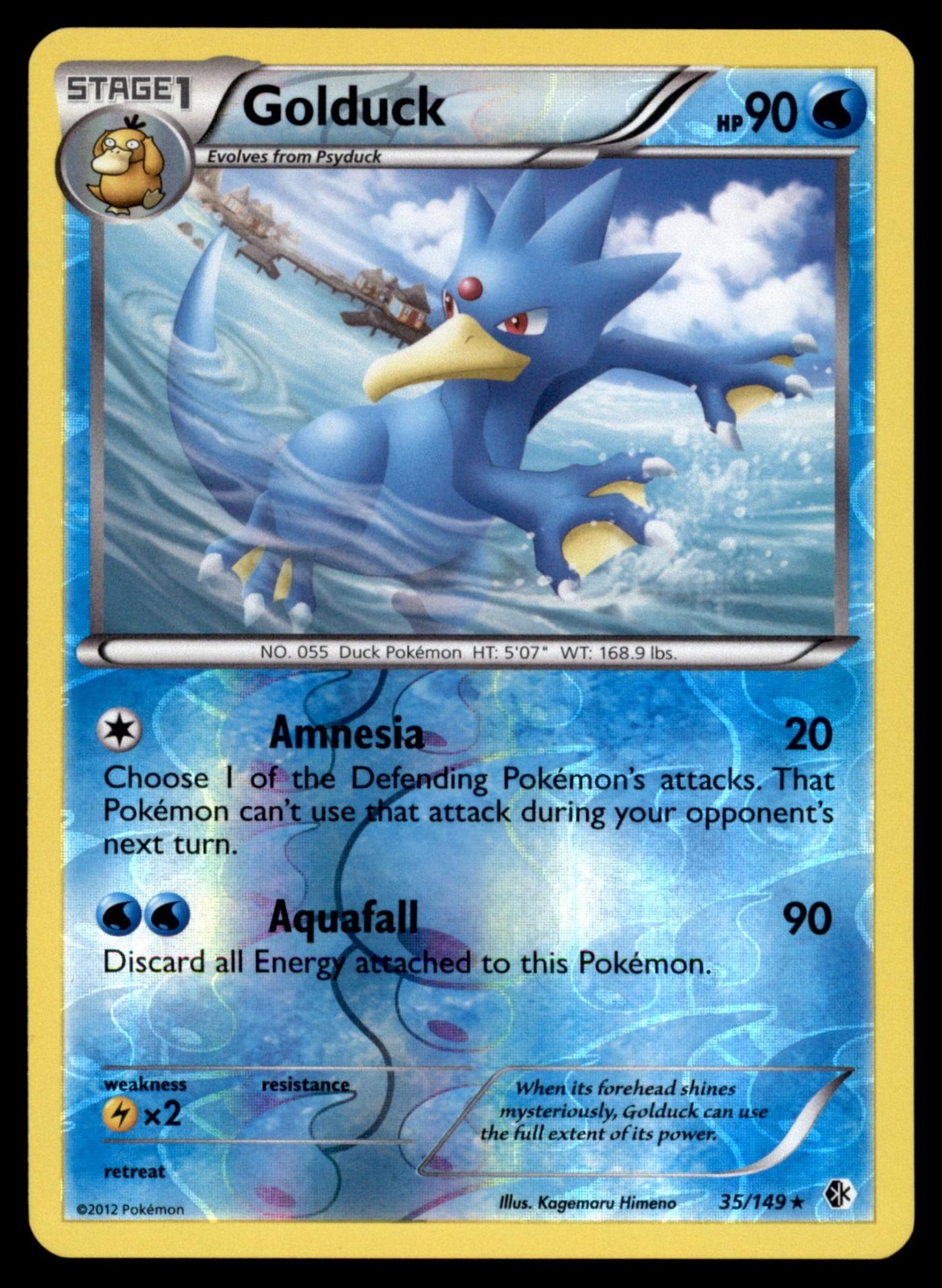 Golduck 35/149 Rare Boundaries Crossed Pokemon Reverse Holo Lightly Played