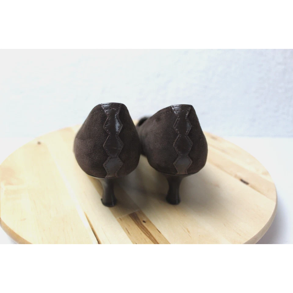 Zapatos de salón Donald Pliner para mujer 8 marrón Y2K tacón de gatito punta cuadrada carrera clásica Foto 2 de 4